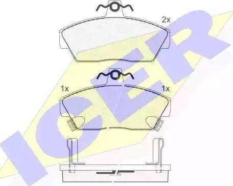 Icer 180859 - Тормозные колодки, дисковые, комплект www.autospares.lv