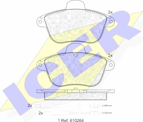 Icer 180856 - Bremžu uzliku kompl., Disku bremzes www.autospares.lv