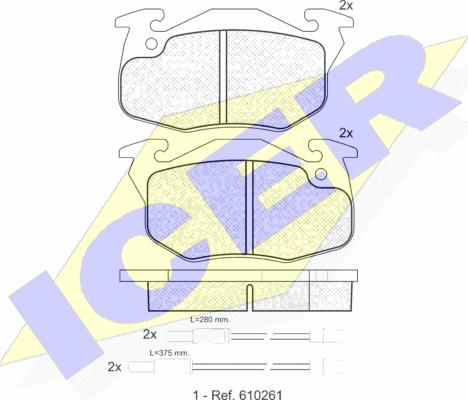 Icer 180864 - Тормозные колодки, дисковые, комплект www.autospares.lv