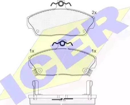 Icer 180860 - Bremžu uzliku kompl., Disku bremzes www.autospares.lv