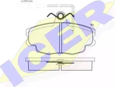 Icer 180863 - Brake Pad Set, disc brake www.autospares.lv