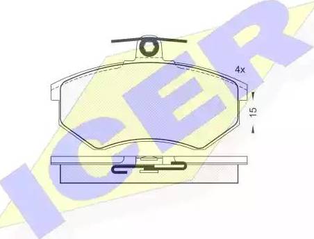 Icer 180809 - Brake Pad Set, disc brake www.autospares.lv