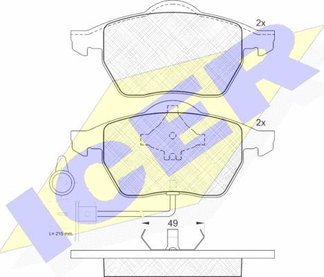 Icer 180808 - Bremžu uzliku kompl., Disku bremzes www.autospares.lv