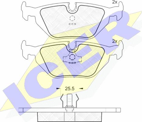 Icer 180802 - Bremžu uzliku kompl., Disku bremzes autospares.lv