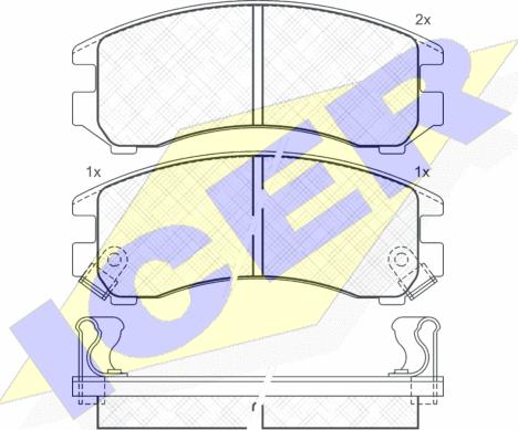 Icer 180810 - Тормозные колодки, дисковые, комплект www.autospares.lv