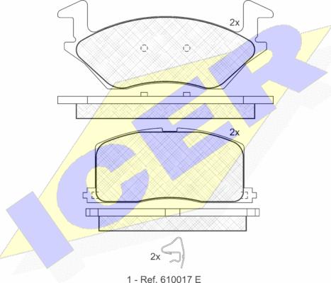 Icer 180888 - Brake Pad Set, disc brake www.autospares.lv