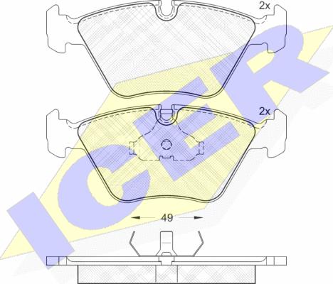 Icer 180883 - Brake Pad Set, disc brake www.autospares.lv