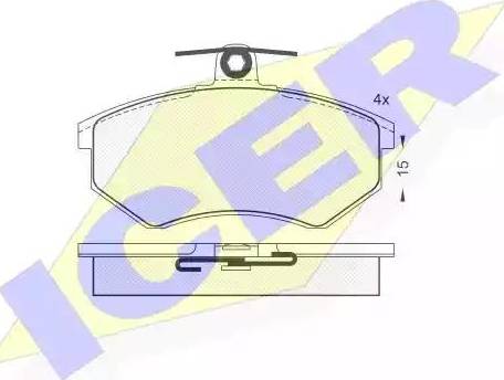 Icer 180835 - Тормозные колодки, дисковые, комплект www.autospares.lv