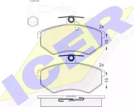 Icer 180836 - Brake Pad Set, disc brake www.autospares.lv