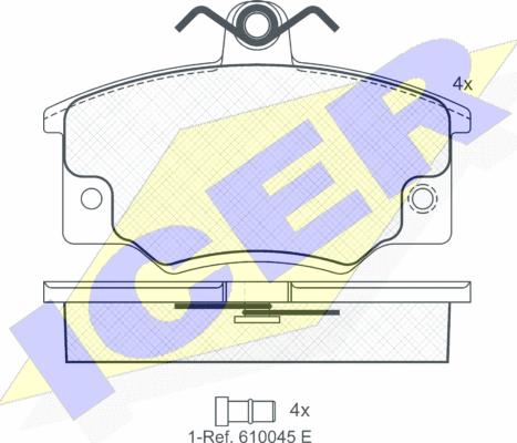 Icer 180397 - Bremžu uzliku kompl., Disku bremzes www.autospares.lv