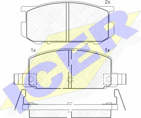 Icer 180348 - Тормозные колодки, дисковые, комплект www.autospares.lv