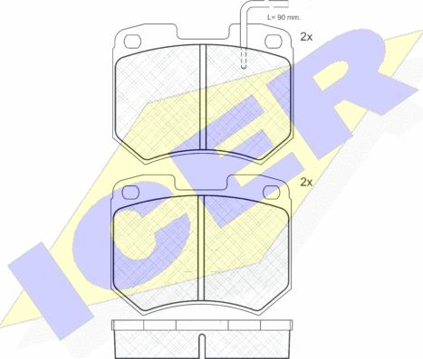 Icer 180314 - Bremžu uzliku kompl., Disku bremzes www.autospares.lv