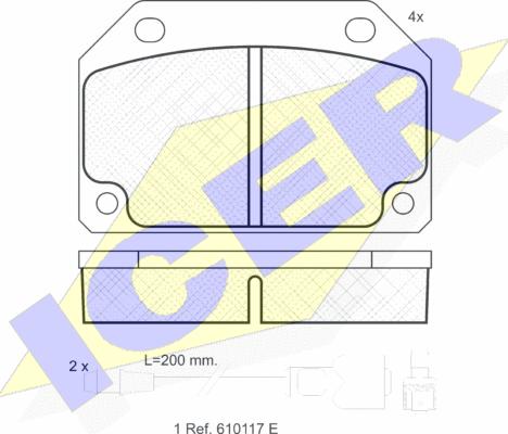 Icer 180387 - Bremžu uzliku kompl., Disku bremzes www.autospares.lv