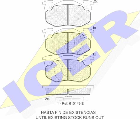 Icer 180375 - Bremžu uzliku kompl., Disku bremzes www.autospares.lv