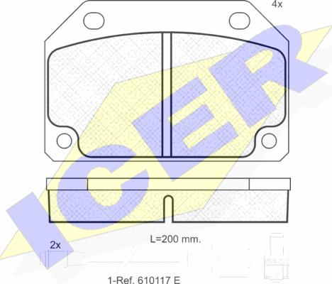 Icer 180246 - Тормозные колодки, дисковые, комплект www.autospares.lv