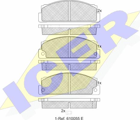 Icer 180240 - Bremžu uzliku kompl., Disku bremzes www.autospares.lv