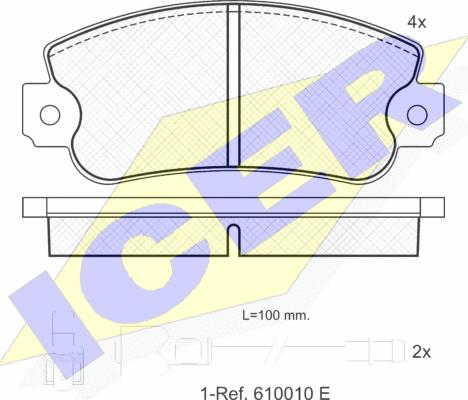 Icer 180251 - Bremžu uzliku kompl., Disku bremzes autospares.lv