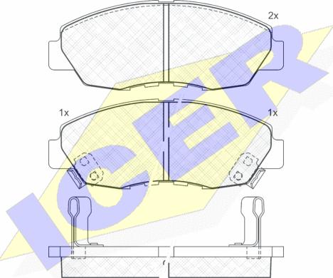 Icer 180797 - Bremžu uzliku kompl., Disku bremzes www.autospares.lv