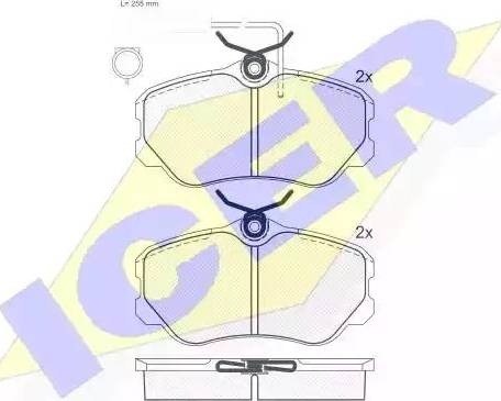 Icer 180742 - Brake Pad Set, disc brake www.autospares.lv