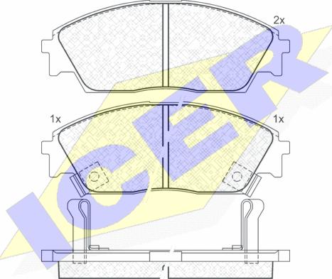 Icer 180755 - Тормозные колодки, дисковые, комплект www.autospares.lv