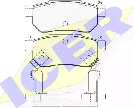 Icer 180752 - Тормозные колодки, дисковые, комплект www.autospares.lv