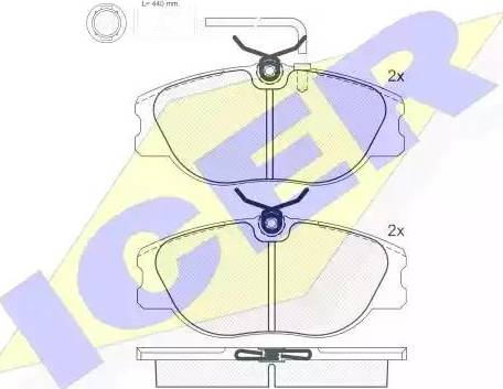 Icer 180761 - Brake Pad Set, disc brake www.autospares.lv