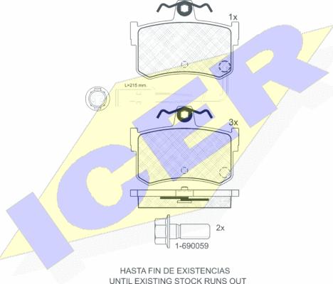 Icer 180703-701 - Brake Pad Set, disc brake www.autospares.lv