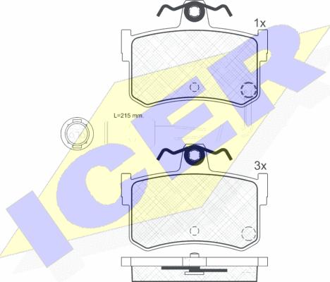 Icer 180703 - Brake Pad Set, disc brake www.autospares.lv