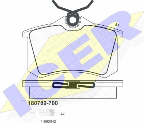 Icer 180789-700 - Brake Pad Set, disc brake www.autospares.lv