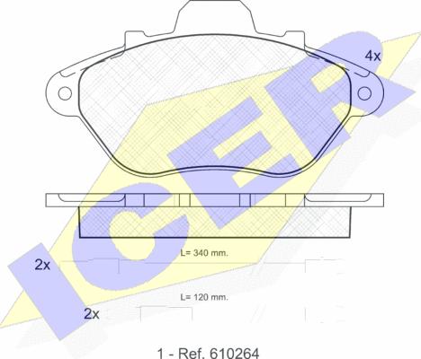 Icer 180786 - Bremžu uzliku kompl., Disku bremzes www.autospares.lv