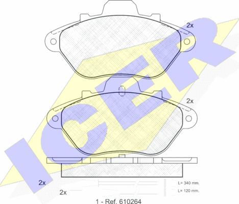 Icer 180779 - Bremžu uzliku kompl., Disku bremzes www.autospares.lv