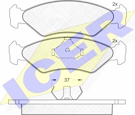 Icer 180776 - Тормозные колодки, дисковые, комплект www.autospares.lv