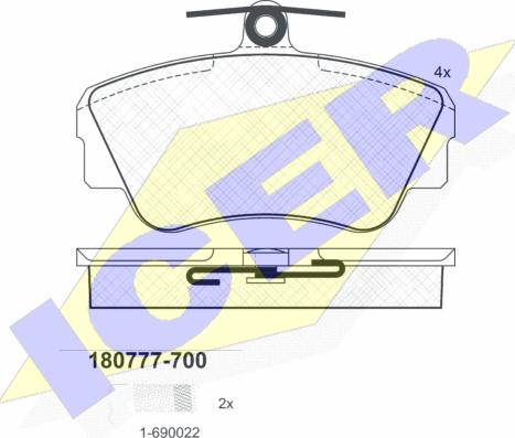 Icer 180777-700 - Bremžu uzliku kompl., Disku bremzes www.autospares.lv