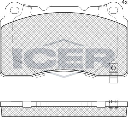 Icer 181990e1 - Bremžu uzliku kompl., Disku bremzes www.autospares.lv