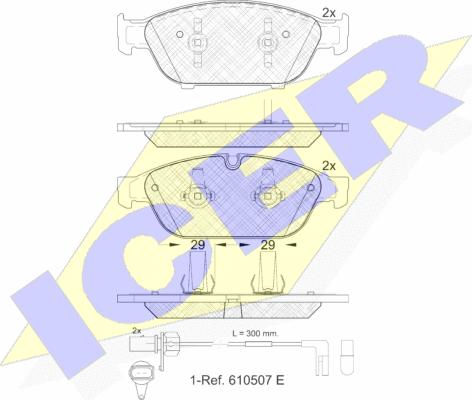 Icer 181993 - Bremžu uzliku kompl., Disku bremzes www.autospares.lv