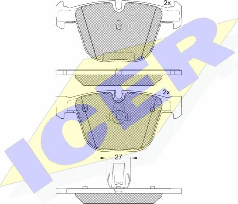 Icer 181949 - Bremžu uzliku kompl., Disku bremzes www.autospares.lv