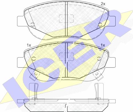 Icer 181944 - Bremžu uzliku kompl., Disku bremzes www.autospares.lv