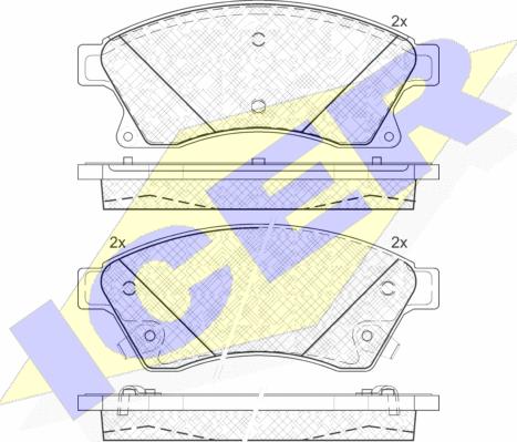 Icer 181942 - Bremžu uzliku kompl., Disku bremzes www.autospares.lv