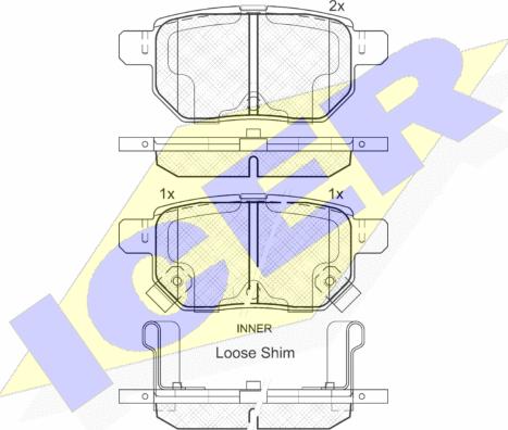 Icer 181947 - Тормозные колодки, дисковые, комплект www.autospares.lv