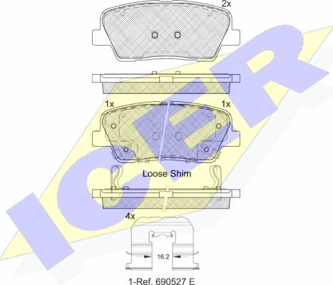 Icer 181954-233 - Bremžu uzliku kompl., Disku bremzes www.autospares.lv