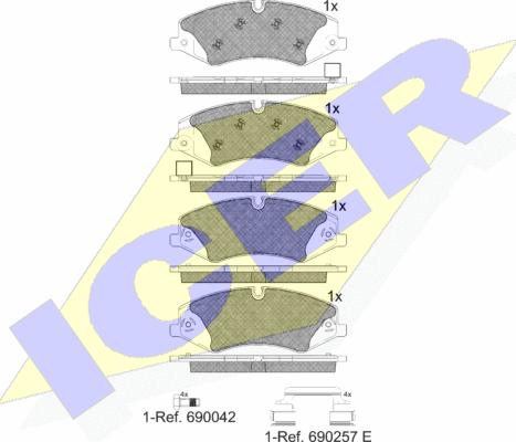 Icer 181957-203 - Bremžu uzliku kompl., Disku bremzes www.autospares.lv