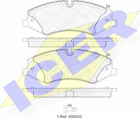 Icer 181957 - Brake Pad Set, disc brake www.autospares.lv