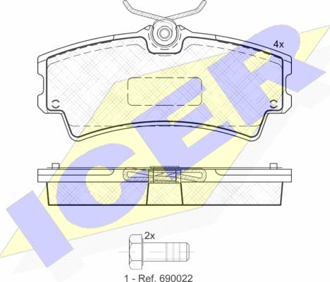 Icer 181960 - Bremžu uzliku kompl., Disku bremzes www.autospares.lv