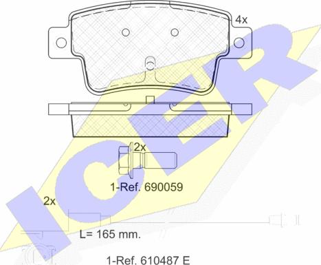 Icer 181968 - Тормозные колодки, дисковые, комплект www.autospares.lv