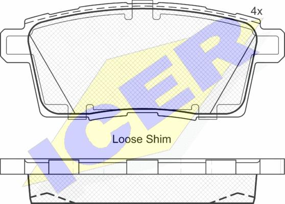 Icer 181963 - Brake Pad Set, disc brake www.autospares.lv