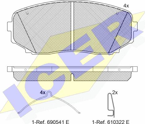 Icer 181962-233 - Тормозные колодки, дисковые, комплект www.autospares.lv