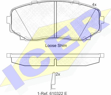 Icer 181962 - Тормозные колодки, дисковые, комплект www.autospares.lv