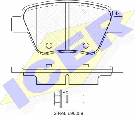 Icer 181967 - Тормозные колодки, дисковые, комплект www.autospares.lv