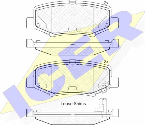 Icer 181909 - Bremžu uzliku kompl., Disku bremzes www.autospares.lv