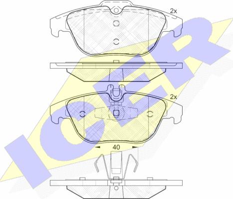 Icer 181900 - Bremžu uzliku kompl., Disku bremzes www.autospares.lv